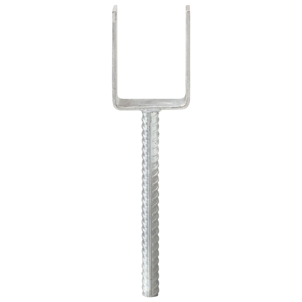 vidaXL Piquets de clôture 6 pcs Argenté 7x6x30 cm Acier galvanisé