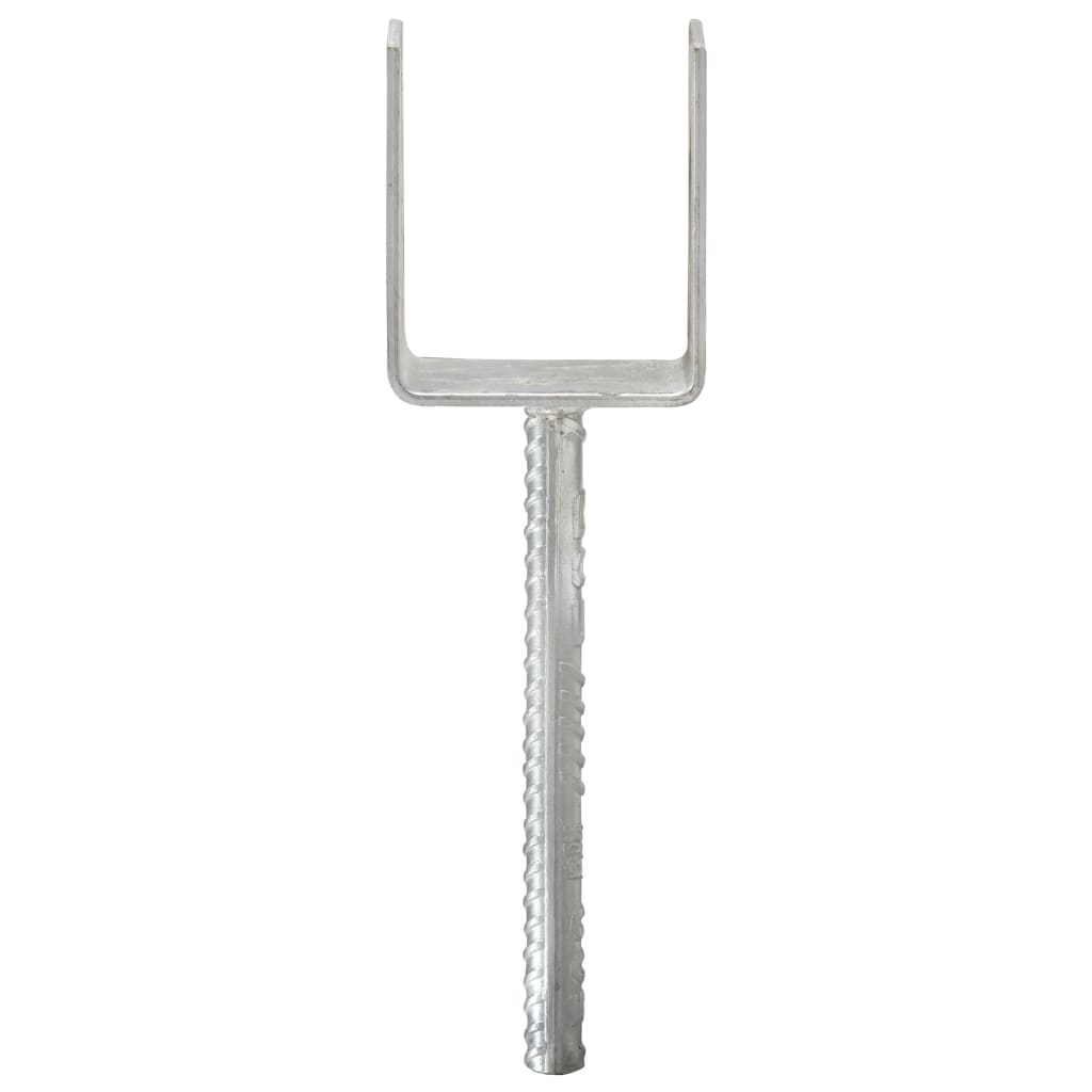 vidaXL Piquets de clôture 6 pcs Argenté 8x6x30 cm Acier galvanisé