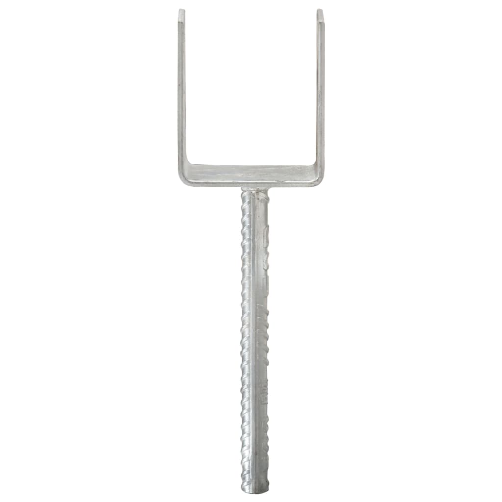 vidaXL Piquets de clôture 6 pcs Argenté 10x6x30 cm Acier galvanisé