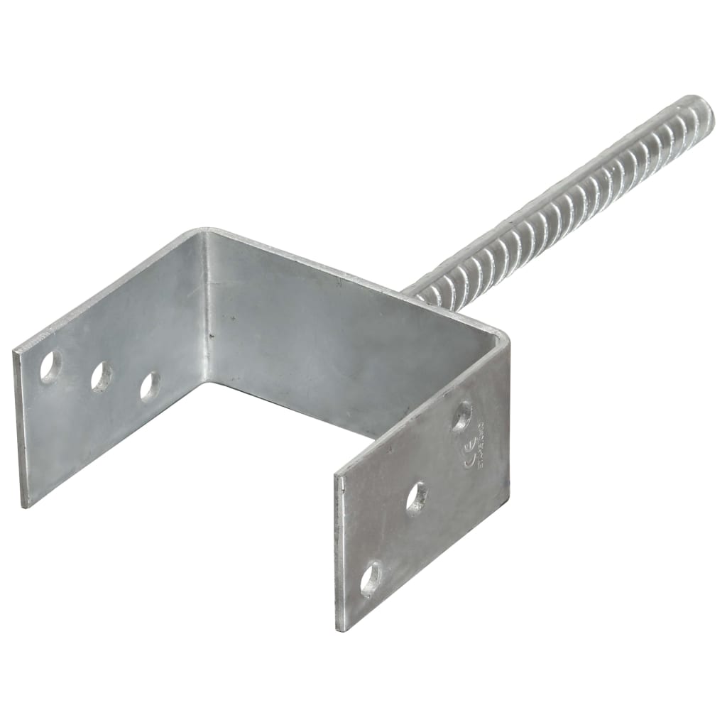 vidaXL Piquets de clôture 6 pcs Argenté 12x6x30 cm Acier galvanisé