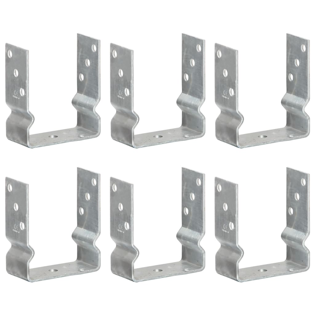 vidaXL Piquets de clôture 6 pcs Argenté 12x6x15 cm Acier galvanisé
