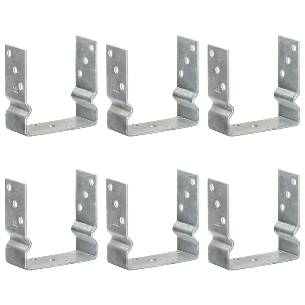 vidaXL Piquets de clôture 6 pcs Argenté 14x6x15 cm Acier galvanisé