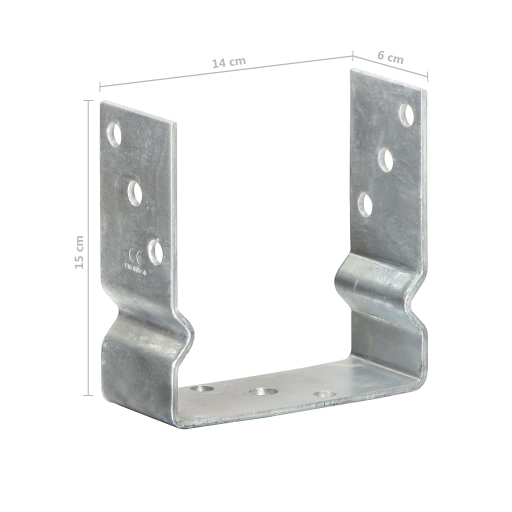 vidaXL Piquets de clôture 6 pcs Argenté 14x6x15 cm Acier galvanisé