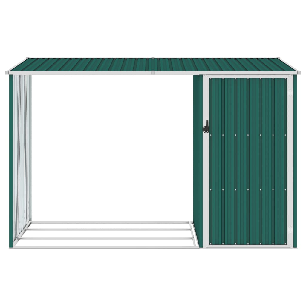 vidaXL Abri à bois de jardin Vert 245x98x159 cm Acier galvanisé