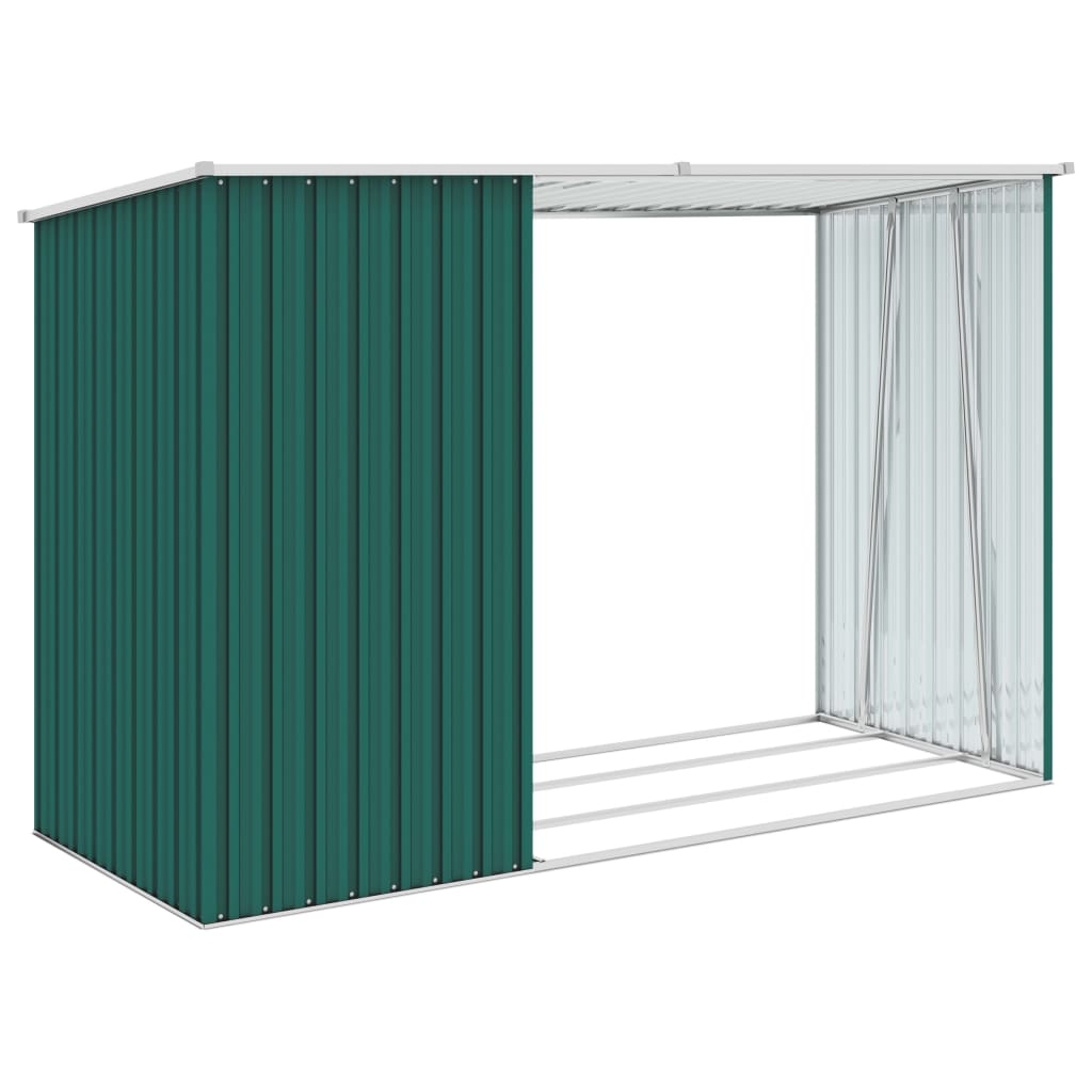 vidaXL Abri à bois de jardin Vert 245x98x159 cm Acier galvanisé