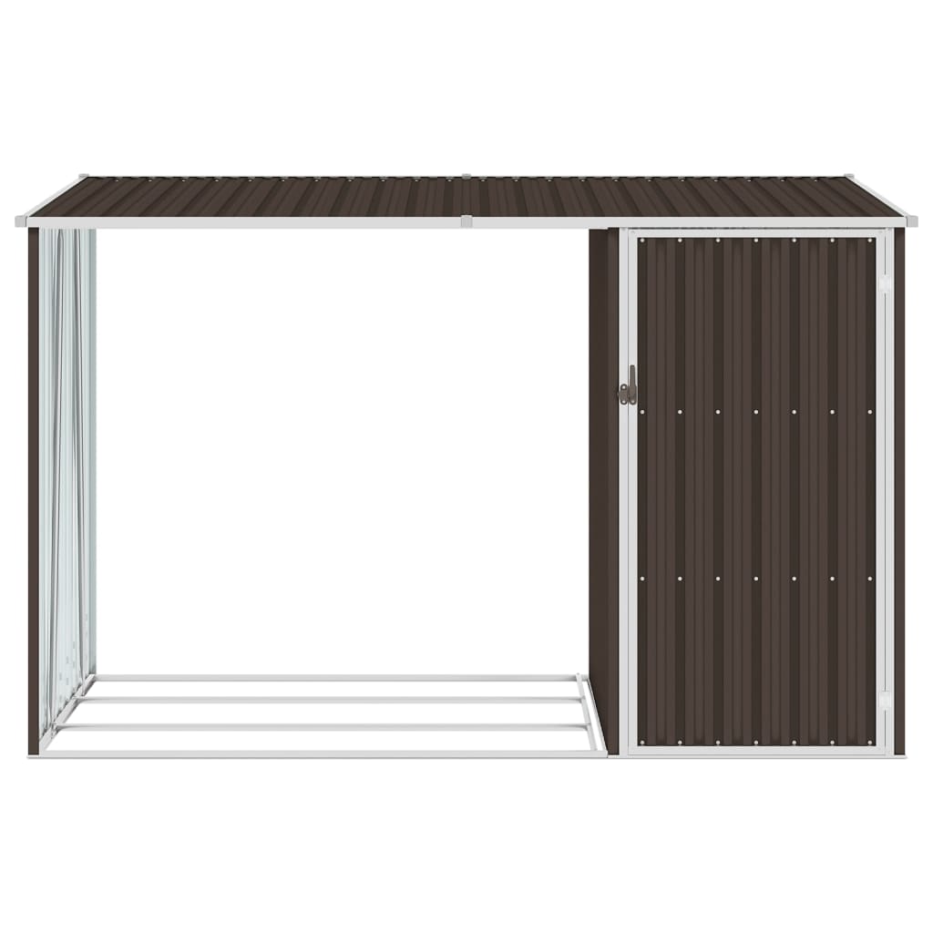 vidaXL Abri à bois de jardin Marron 245x98x159 cm Acier galvanisé