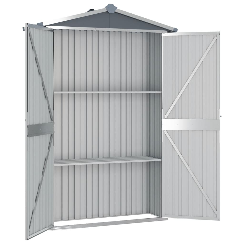 vidaXL Abri de jardin Gris 116x45x175 cm Acier galvanisé