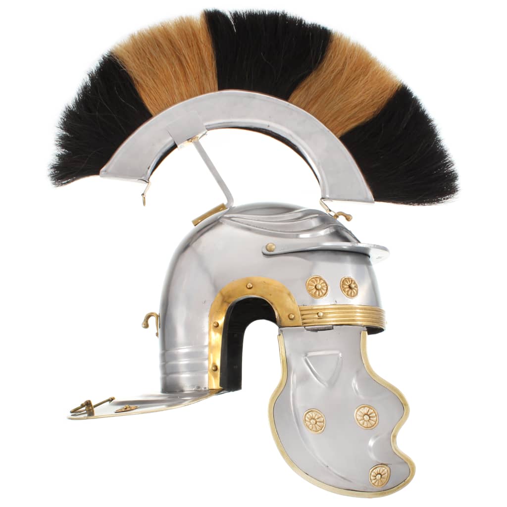 vidaXL Casque de soldat romain antique pour GN Argenté Acier