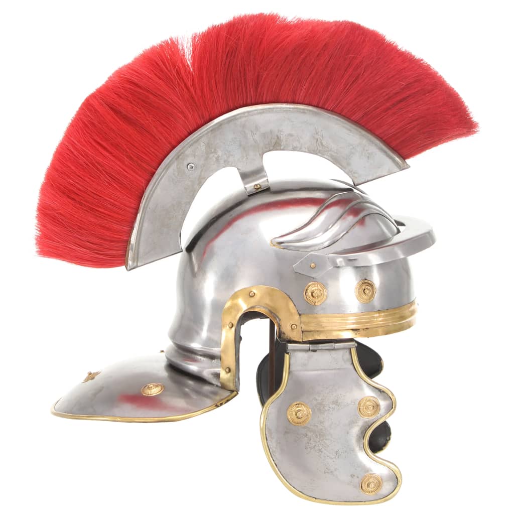 vidaXL Casque de soldat romain antique pour GN Argenté Acier