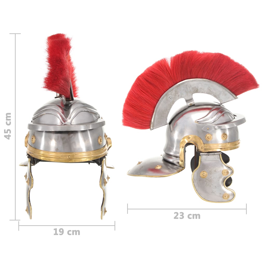 vidaXL Casque de soldat romain antique pour GN Argenté Acier