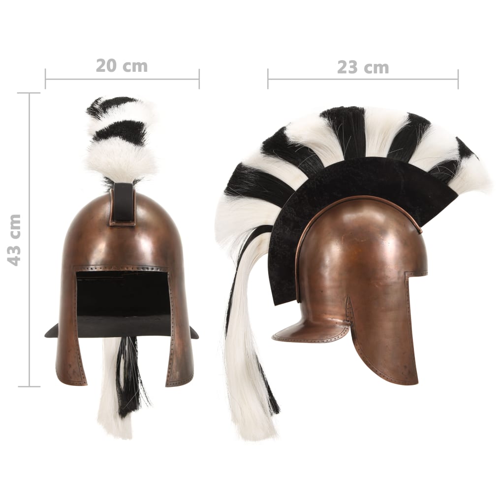 vidaXL Casque de guerrier grec antique pour GN Cuivre Acier