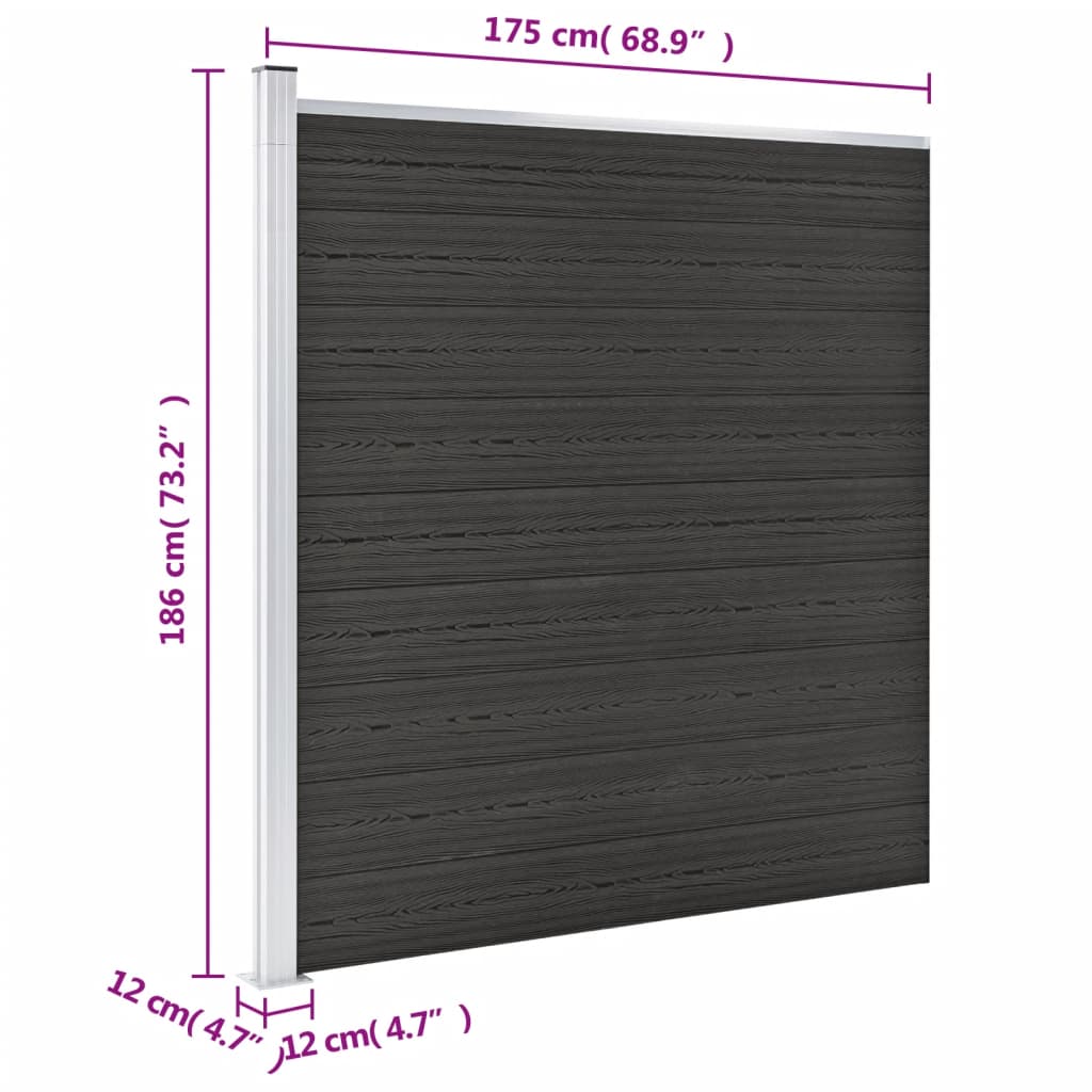 vidaXL Clôture de jardin WPC 175x186 cm Gris
