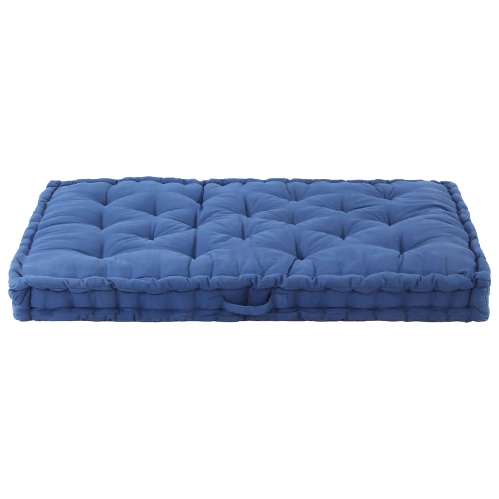 vidaXL Coussin de plancher de palette Coton 120x80x10 cm Bleu clair
