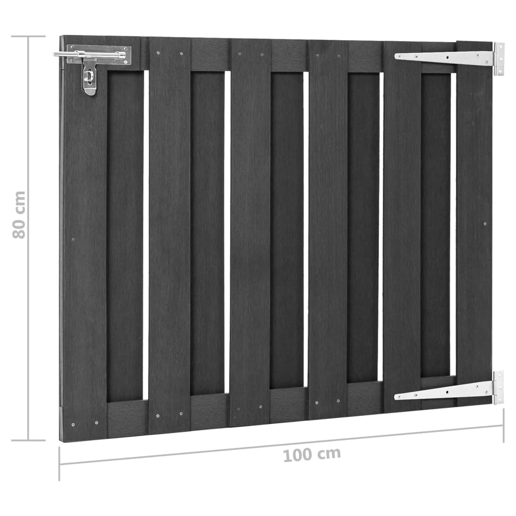 vidaXL Portillon WPC 100x80 cm Gris