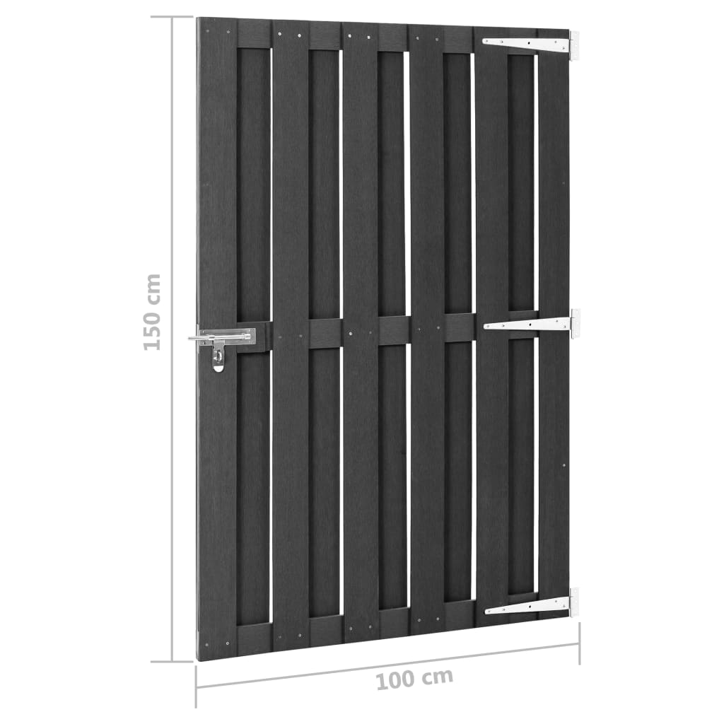 vidaXL Portillon WPC 100x150 cm Gris