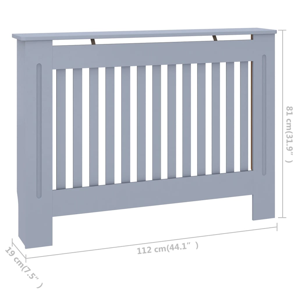 vidaXL Cache-radiateur anthracite 112x19x81,5 cm MDF