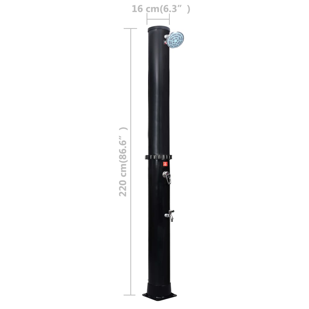vidaXL Douche solaire d'extérieur avec pomme de douche et robinet 40 L