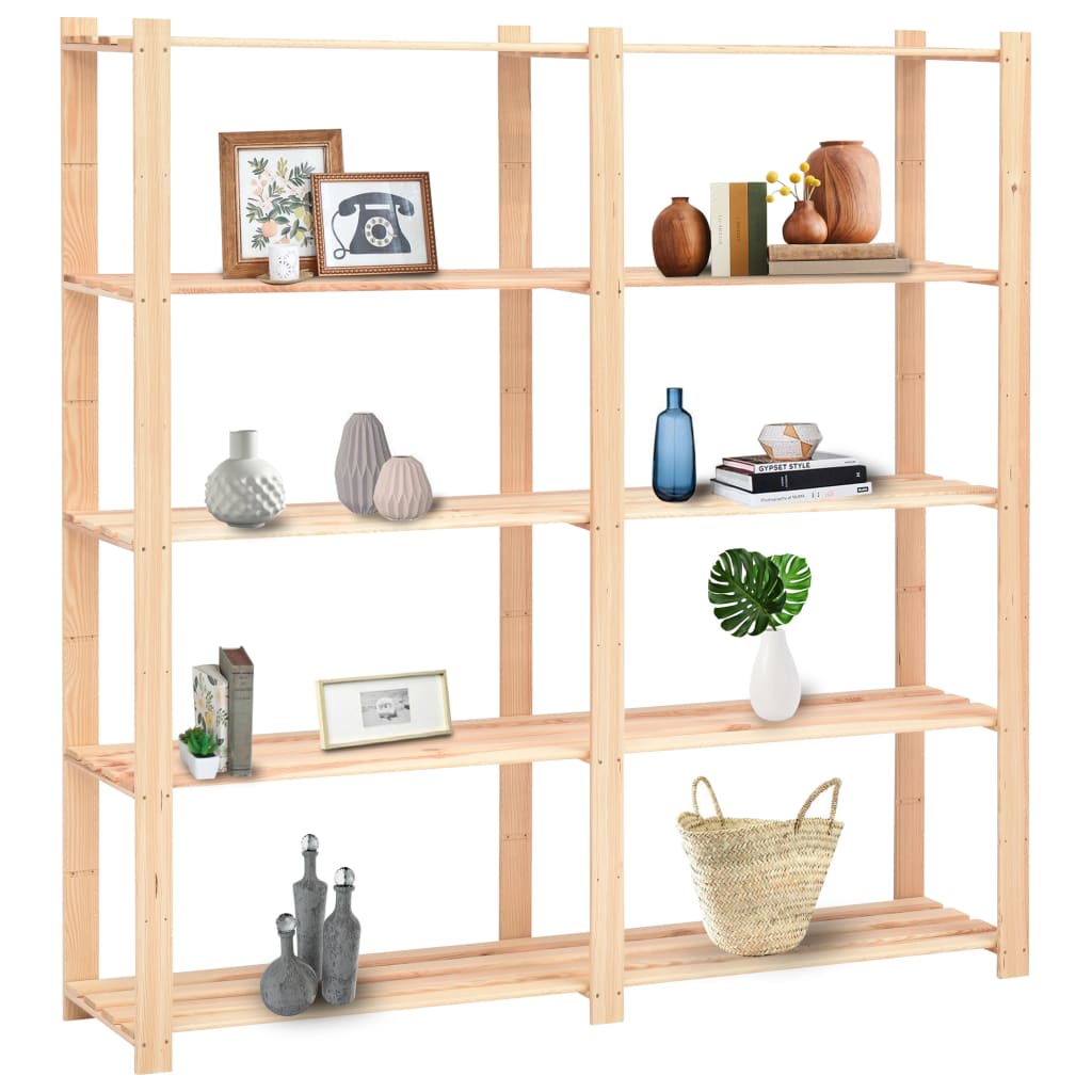 vidaXL Étagères de rangement à 5 niveaux 10pcs 170x38x170cm Pin 500 kg
