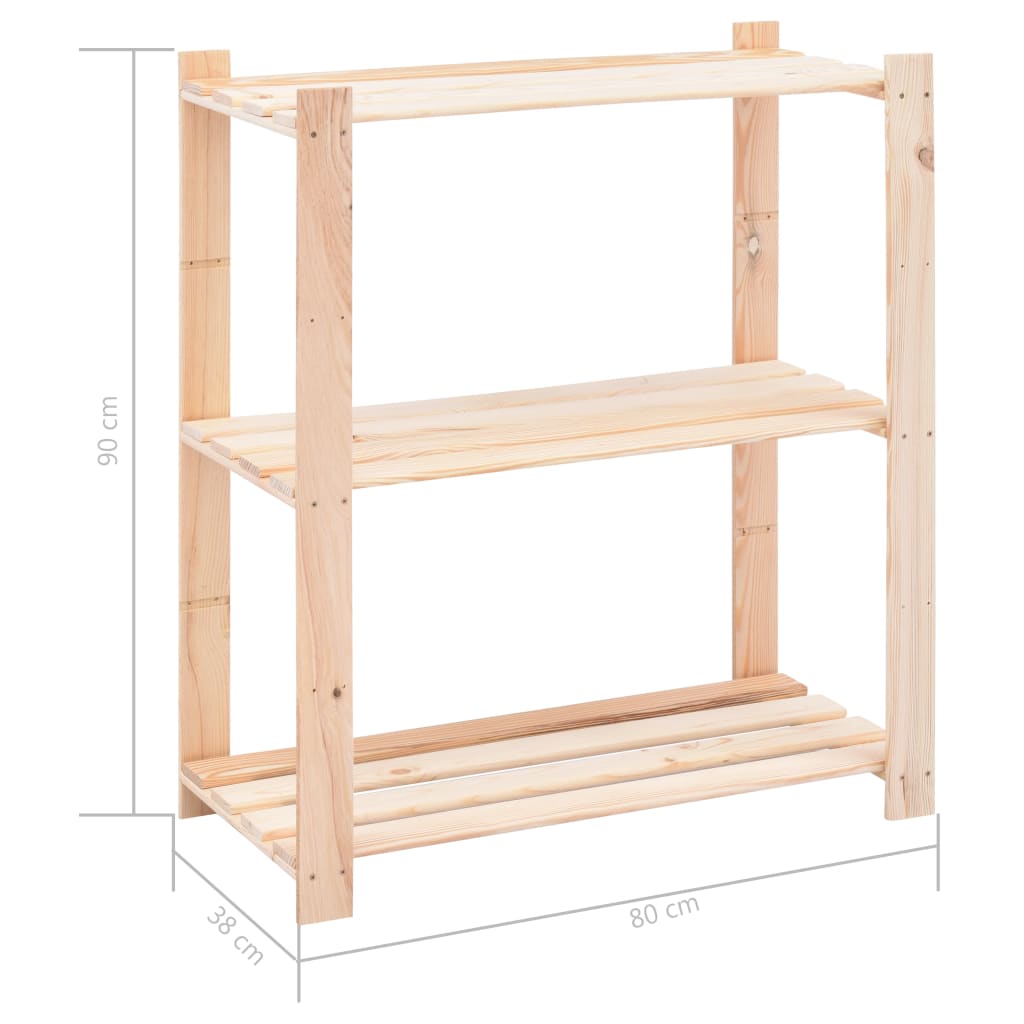 vidaXL Étagères de rangement à 3 niveaux 5 pcs 80x38x90 cm Pin 150 kg