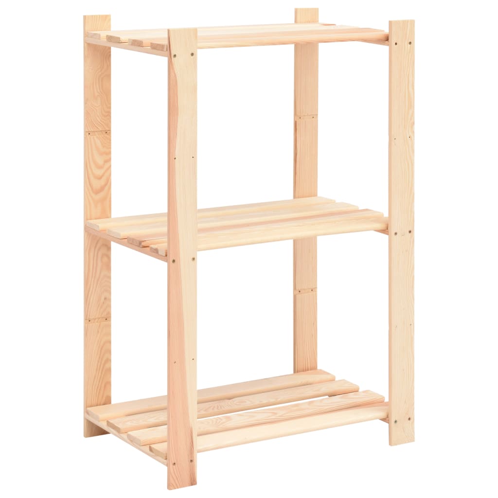 vidaXL Étagères de rangement à 3 niveaux 3 pcs 60x38x90 cm Pin 150 kg