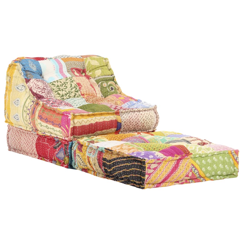 vidaXL Pouf modulaire Patchwork Tissu