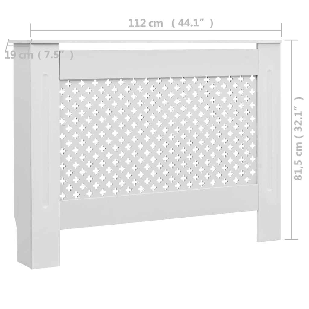vidaXL Cache-radiateurs 2 pcs Blanc 112x19x81,5 cm MDF