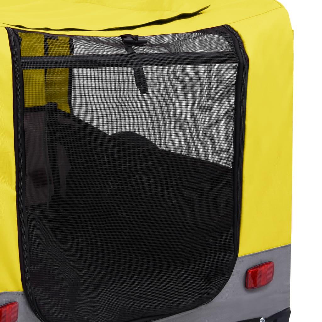 vidaXL Remorque de vélo pour chiens et poussette 2-en-1 jaune et gris