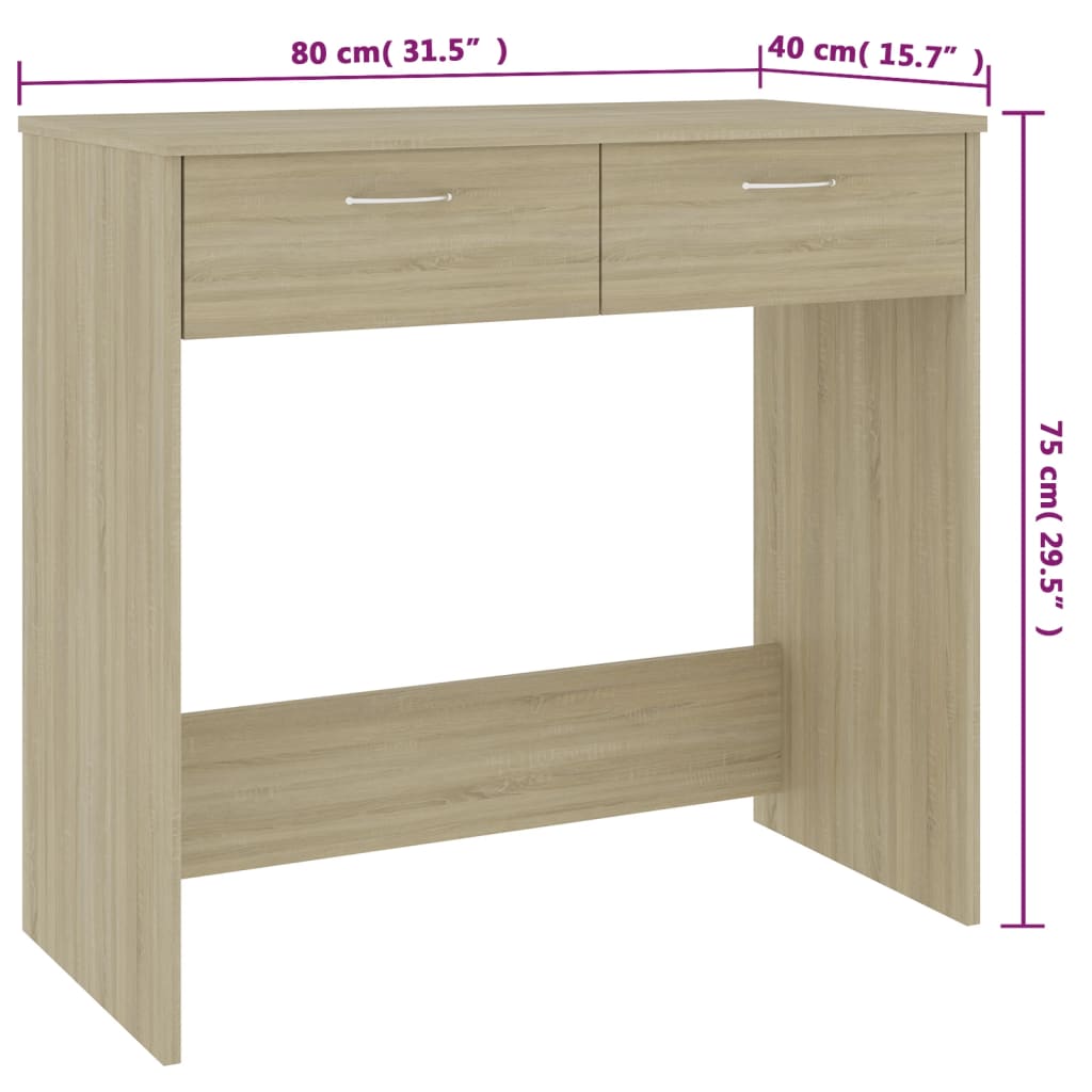 vidaXL Bureau Chêne Sonoma 80x40x75 cm Aggloméré