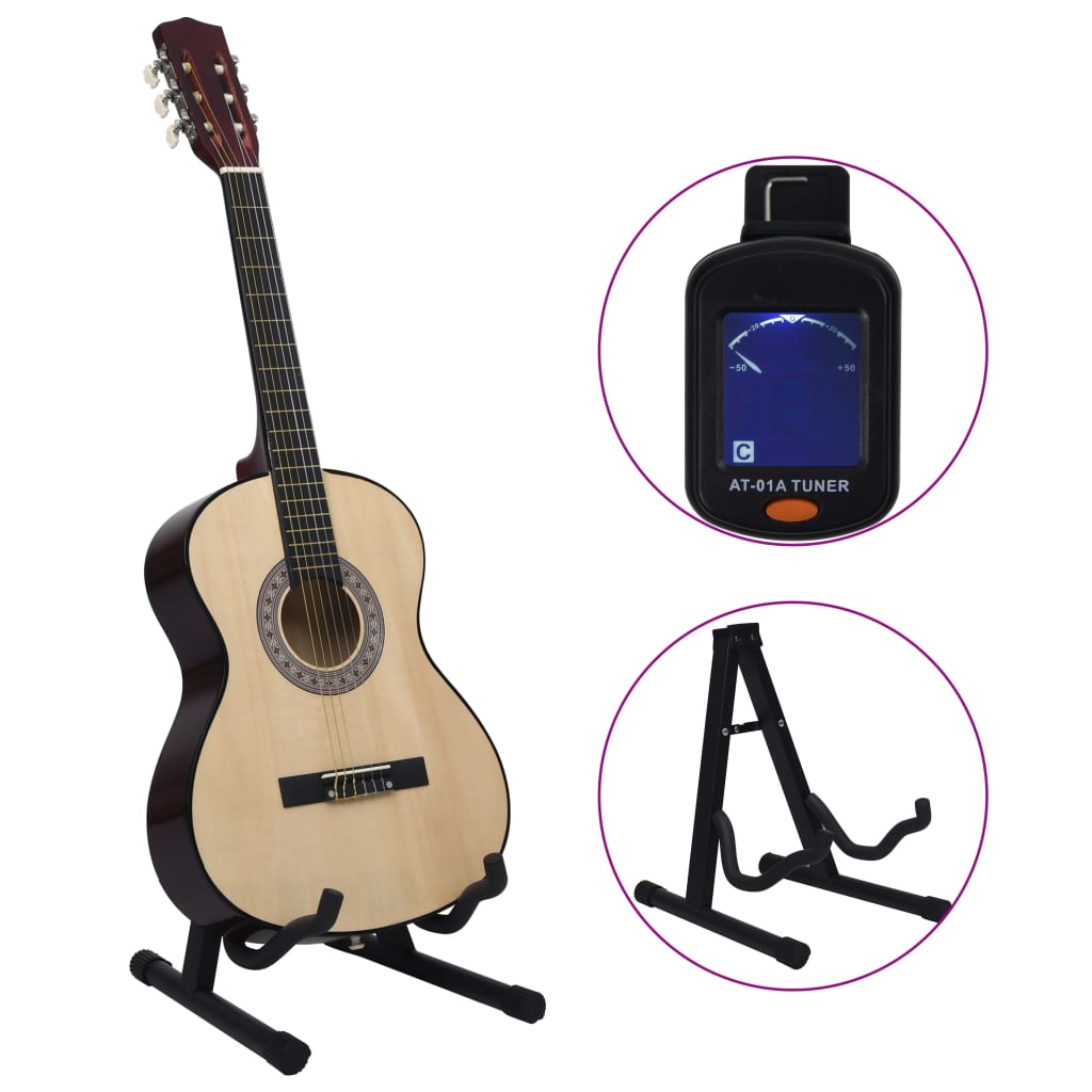 vidaXL Ensemble de guitare classique pour débutants 12 pcs 4/4 39"