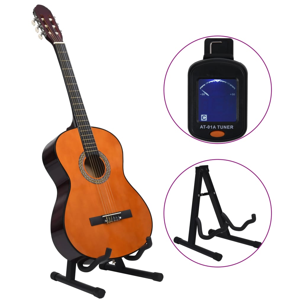 vidaXL Jeu de guitare classique pour débutants 12 pcs 4/4 39"