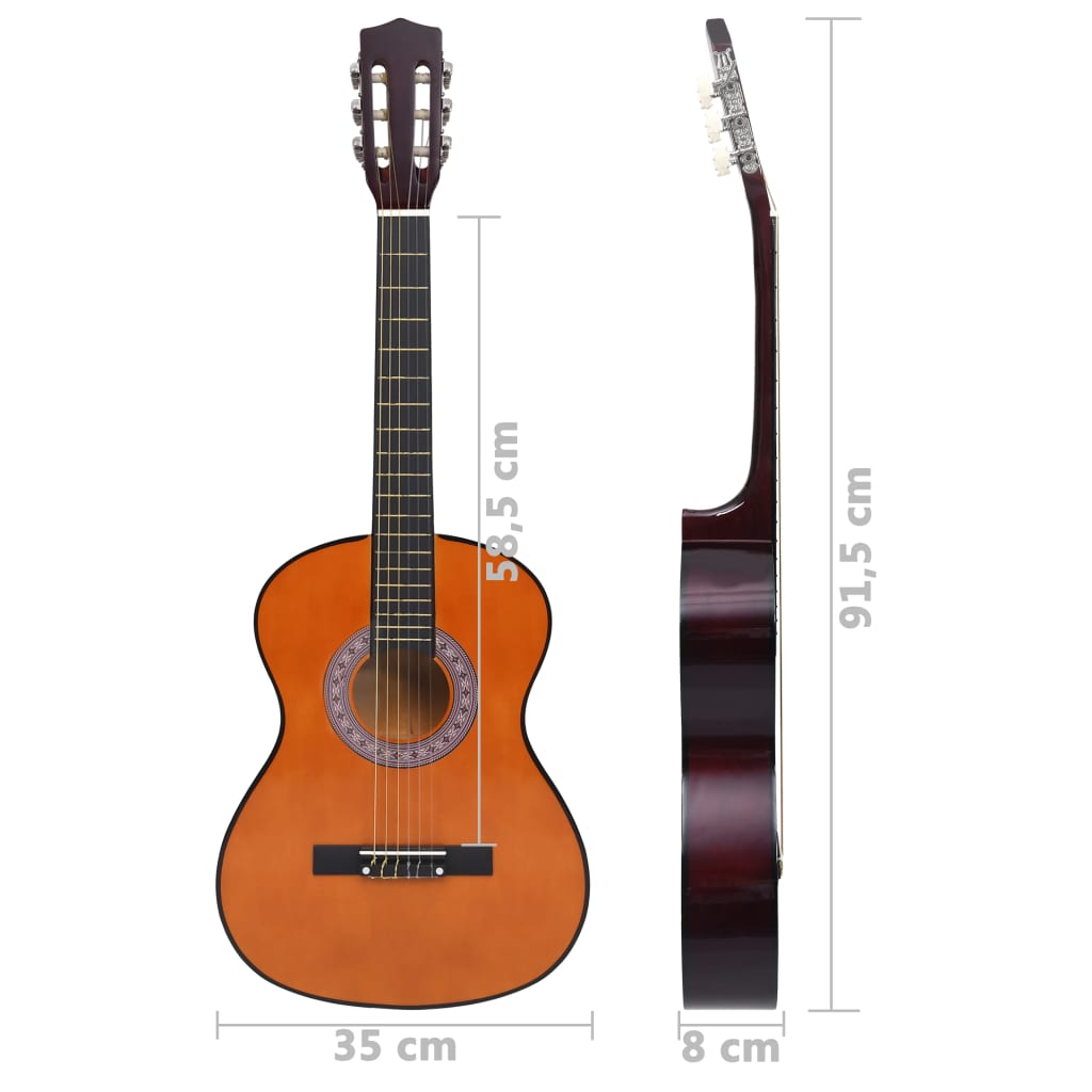 vidaXL Ensemble de guitare classique débutants et enfants 8pcs 3/4 36"