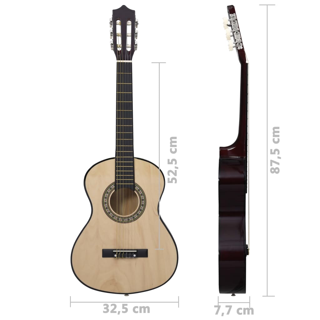 vidaXL Ensemble de guitare classique débutants et enfants 8pcs 1/2 34"