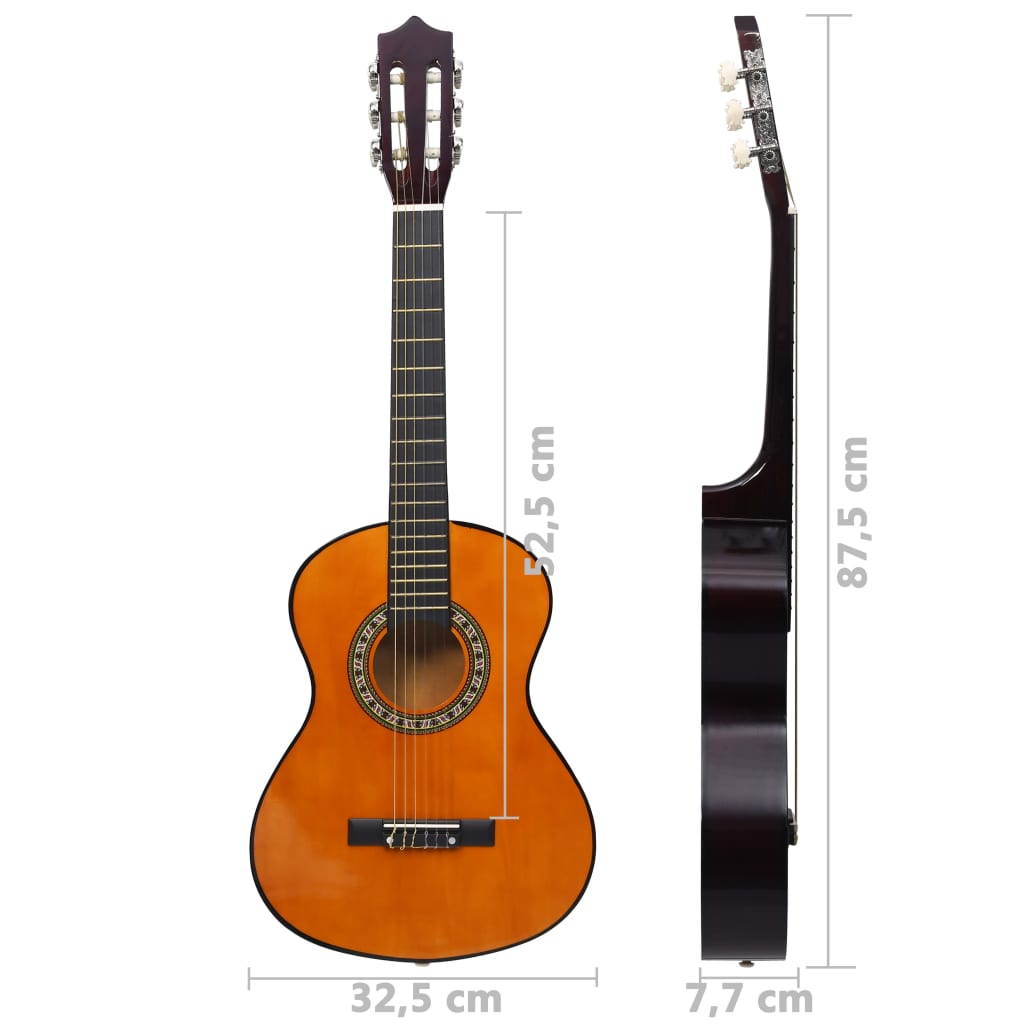 vidaXL Guitare classique pour débutants et enfants 1/2 34" Tilleul