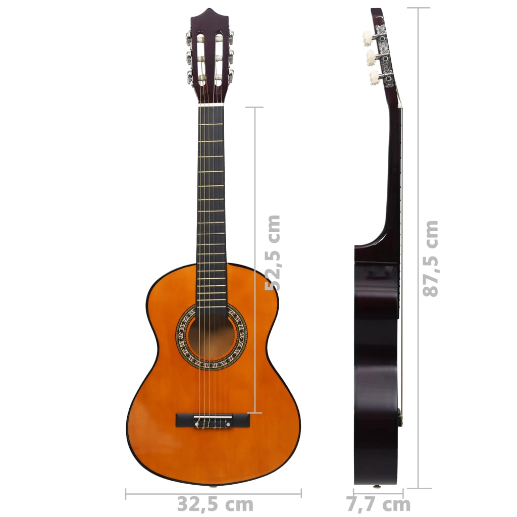 vidaXL Ensemble de guitare classique débutants et enfants 8pcs 1/2 34"