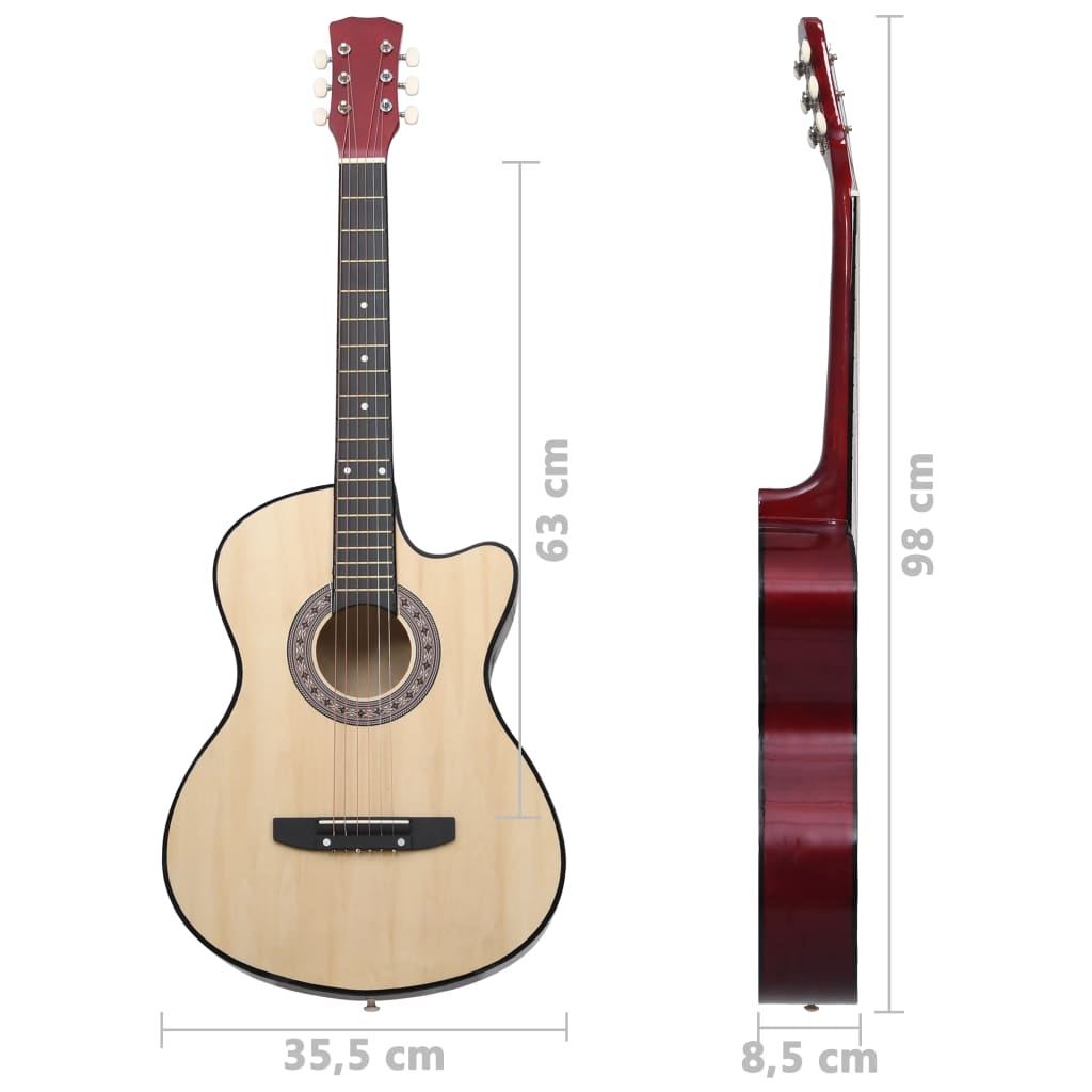 vidaXL Guitare acoustique pan coupé western avec 6 cordes 38" tilleul