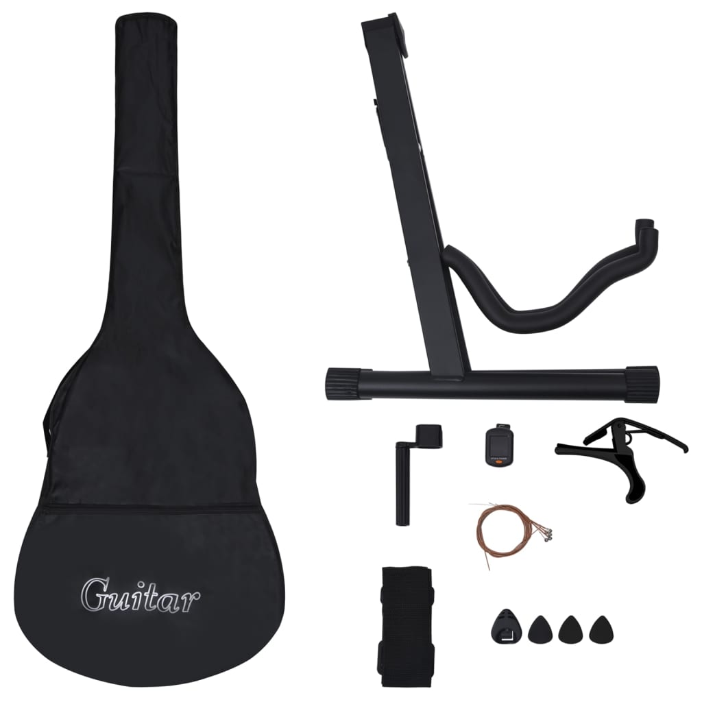 vidaXL Jeu de guitare 12 pcs acoustique pan coupé western 6 cordes 38"