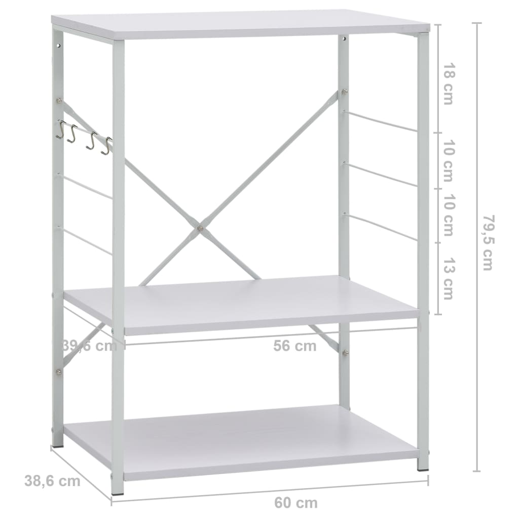 vidaXL Armoire à four à micro-ondes Blanc 60x39,6x79,5 cm