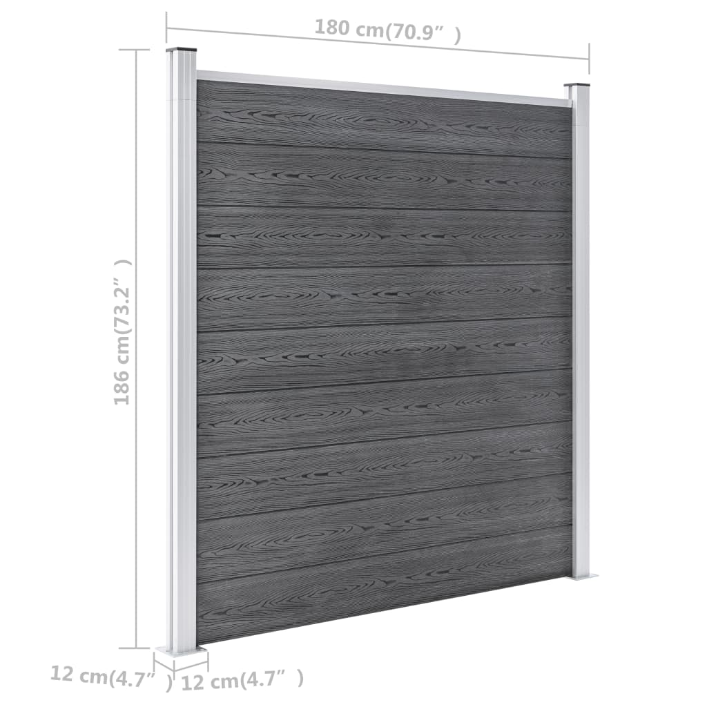 vidaXL Clôture de jardin WPC 353x186 cm Gris
