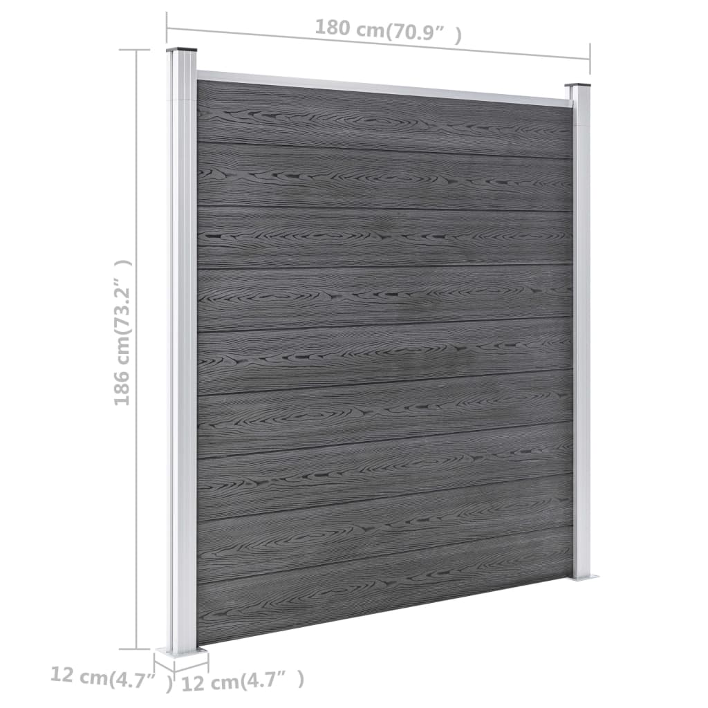vidaXL Clôture de jardin WPC 872x186 cm Gris