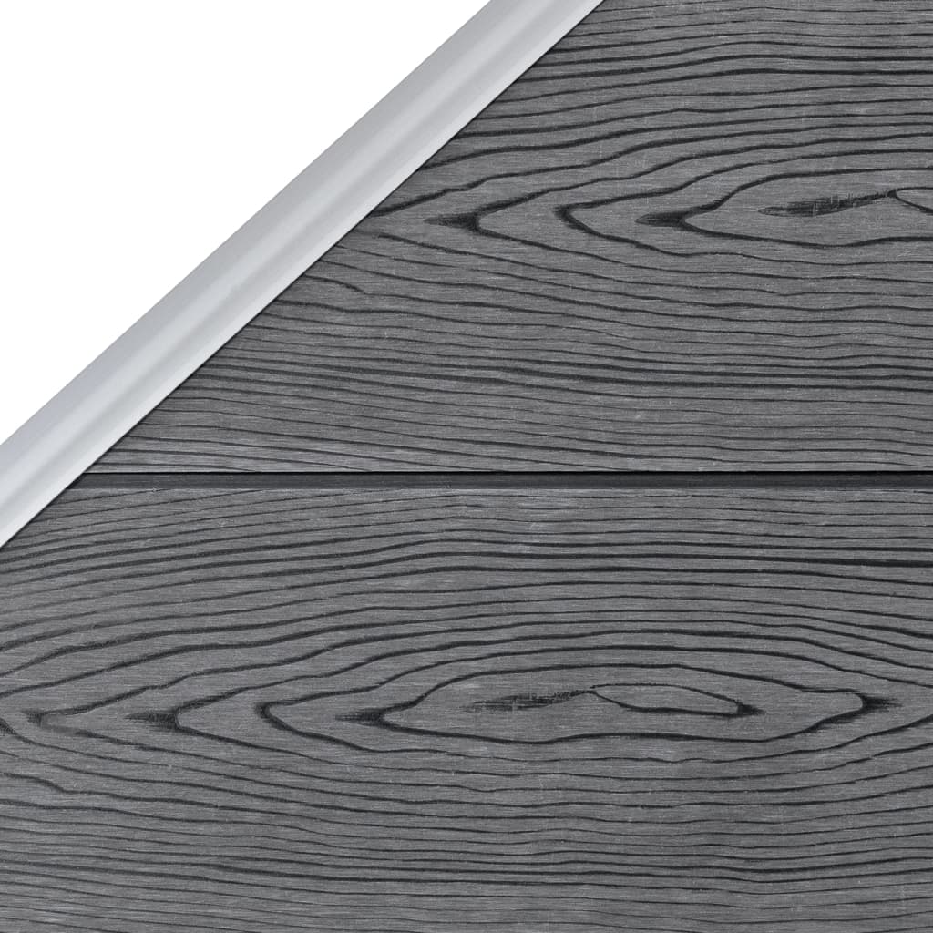 vidaXL Ensemble de clôture WPC 7 Carré + 1 Incliné 1311x186 cm Gris