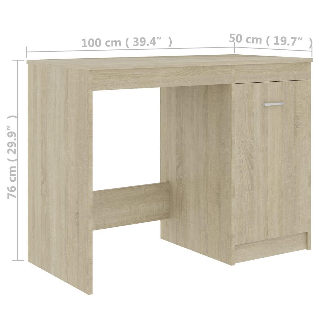 vidaXL Bureau Chêne sonoma 100x50x76 cm Aggloméré