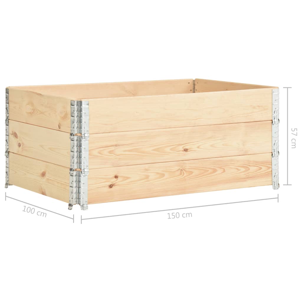 vidaXL Colliers de palette 3 pcs 100x150 cm Bois de pin solide