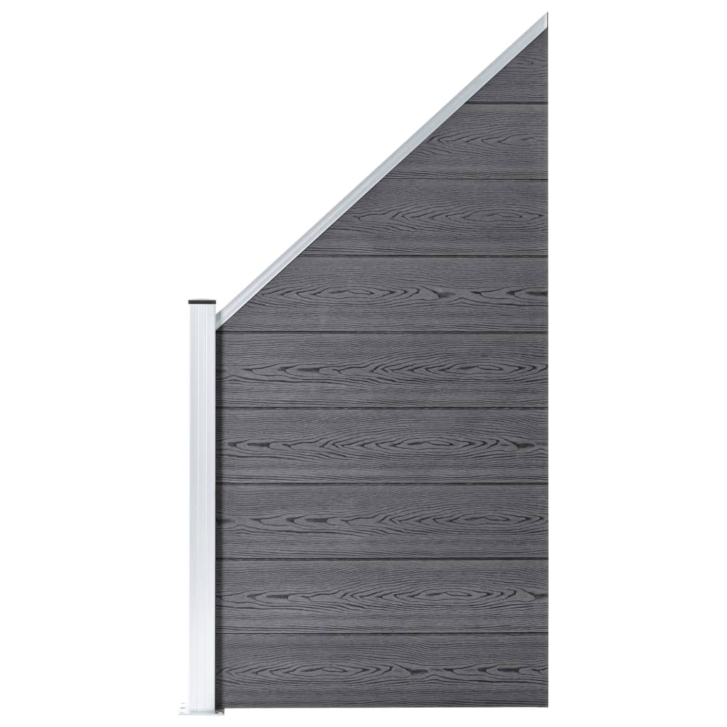 vidaXL Ensemble de clôture WPC 1 Carré + 1 Incliné 273x186 cm Gris