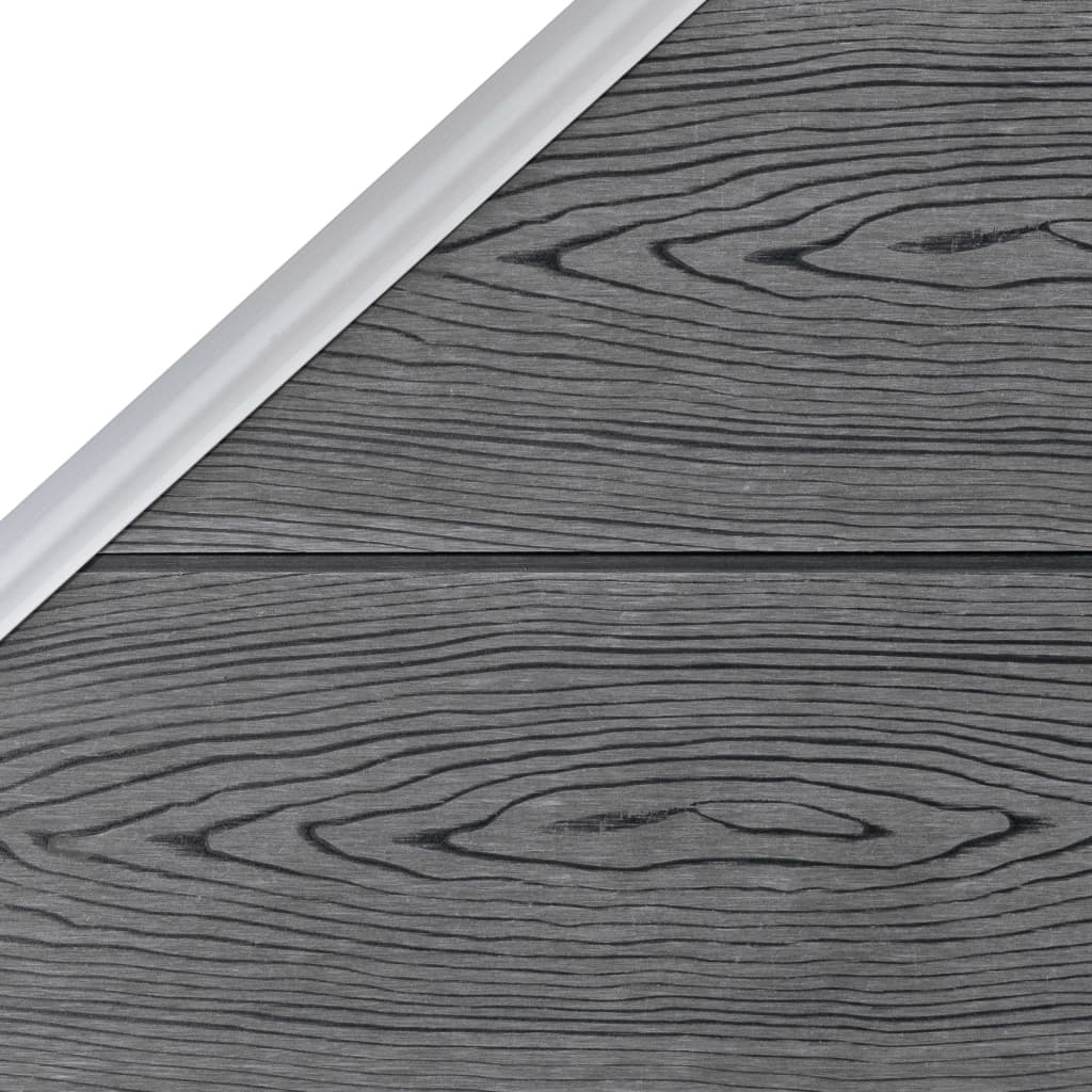 vidaXL Ensemble de clôture WPC 1 Carré + 1 Incliné 273x186 cm Gris