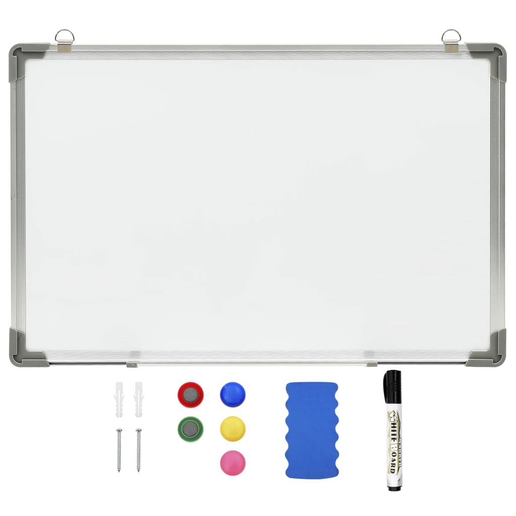 vidaXL Tableau blanc magnétique effaçable à sec Blanc 60x40 cm Acier