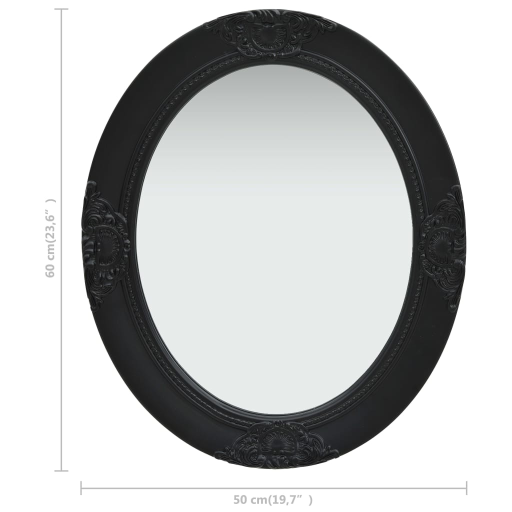 vidaXL Miroir mural style baroque 50x60 cm noir