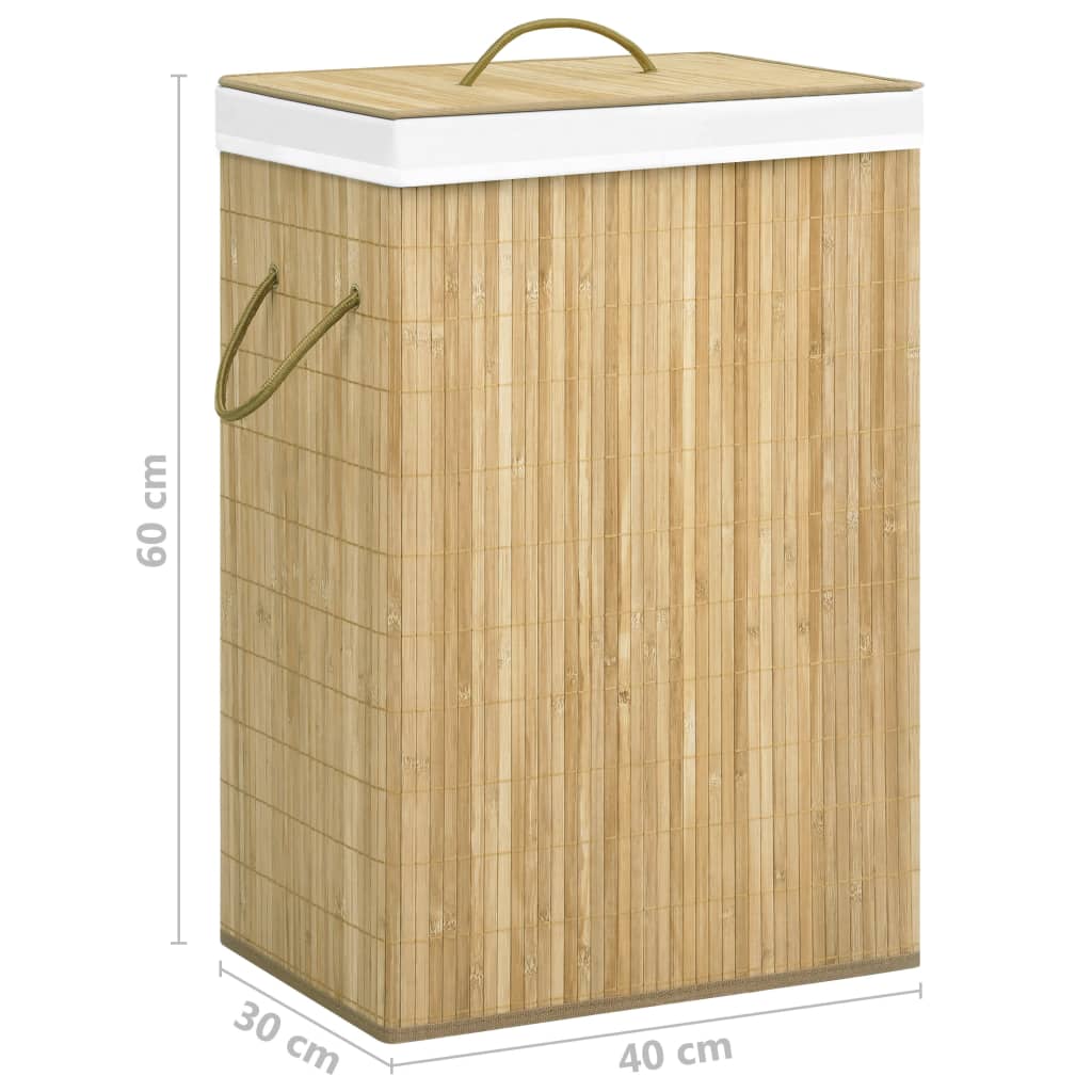 vidaXL Panier à linge avec 2 sections bambou 72 L