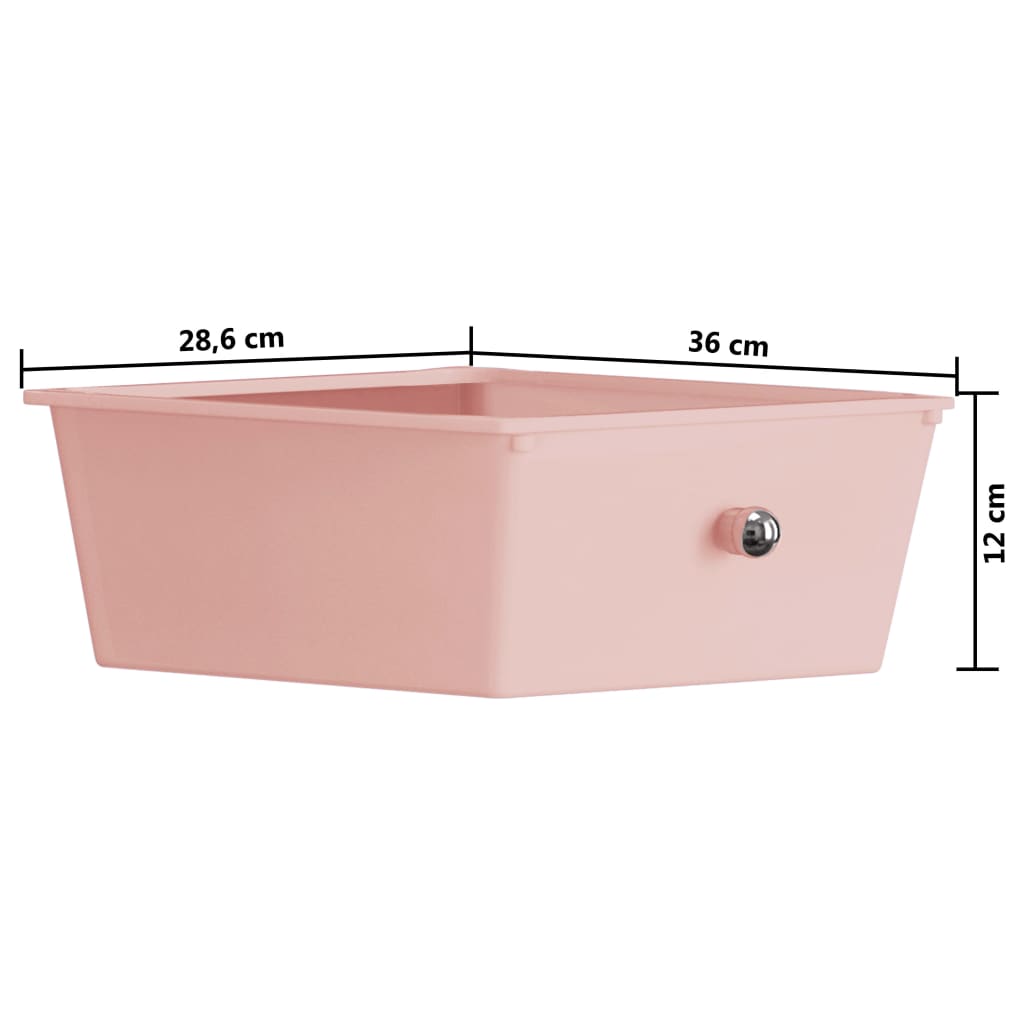 vidaXL Chariot de rangement mobile à 4 tiroirs Rose Plastique