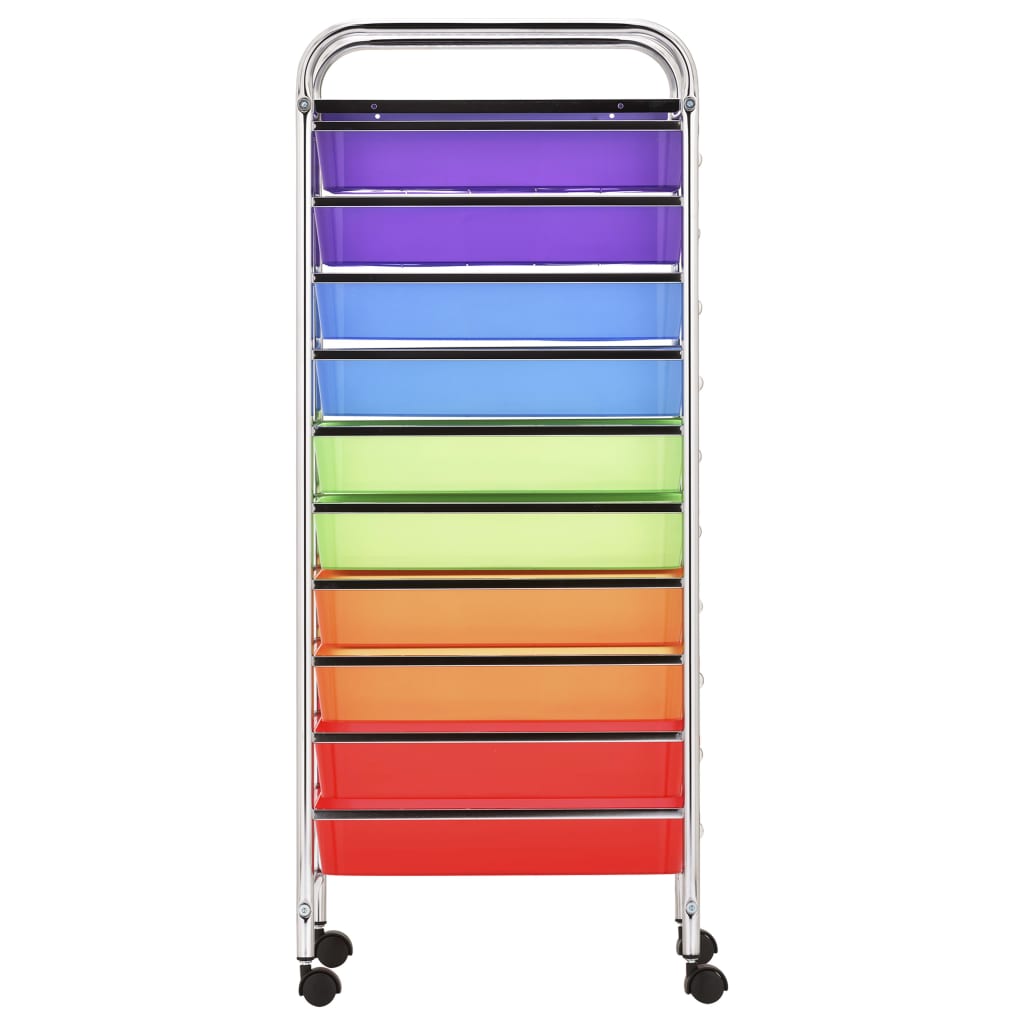 vidaXL Chariot rangement mobile à 15 tiroirs XXL Multicolore Plastique