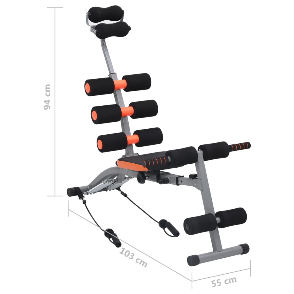 vidaXL Appareil d'exercices abdominaux en L avec cordes élastiques